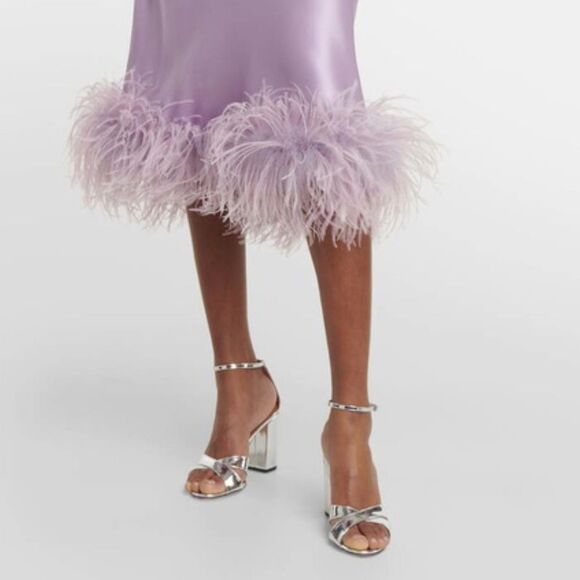 Aquazzura Divine 85MM Metallic Block-Heel Sandals size 37 - Picture 4 of 16